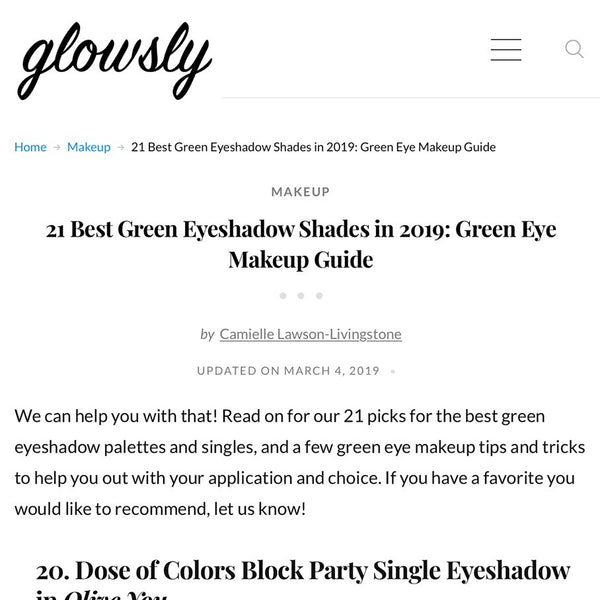 Glowsly - Olive You Single Eyeshadow