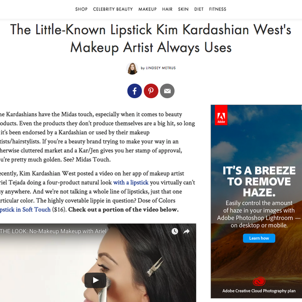 Byrdie - The Little Known Lipstick Kim Kardashian Makeup Artist Always Uses