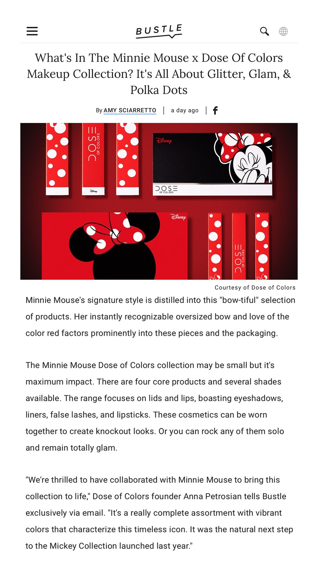 Bustle - Minnie Mouse x Dose of Colors Collection