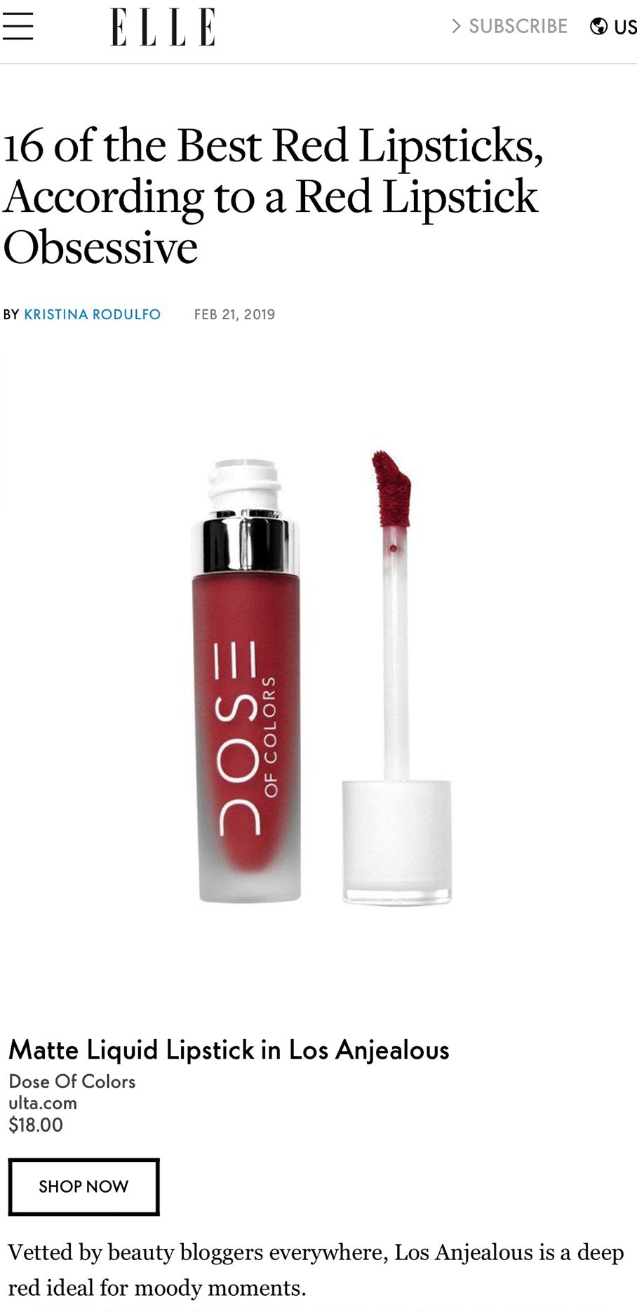 Elle - 16 Best Red Lipsticks
