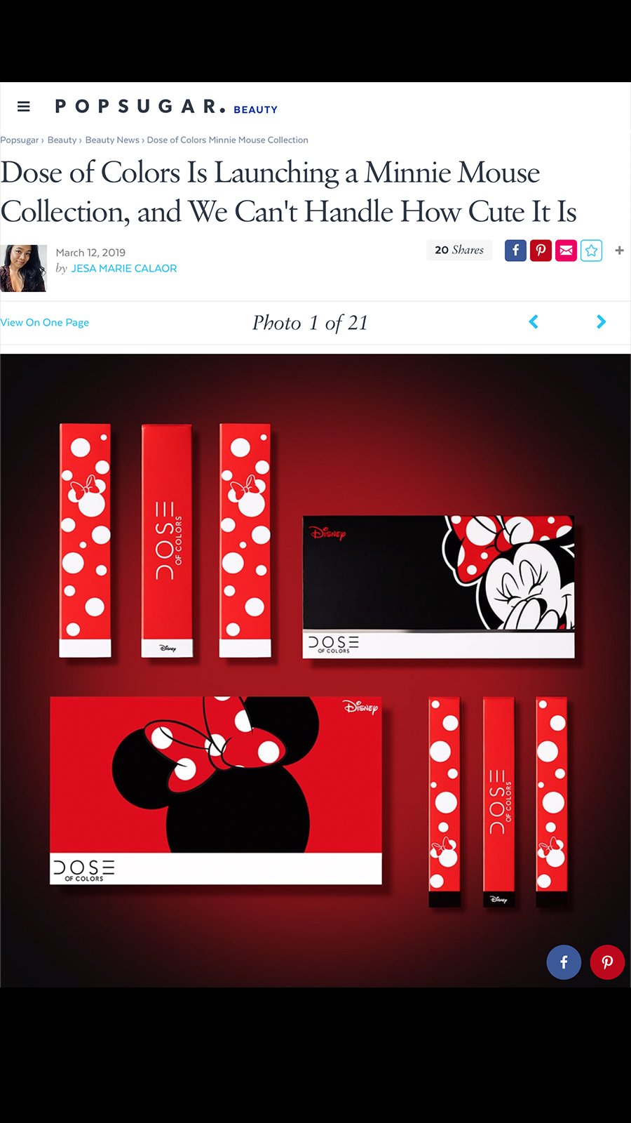Popsugarbeauty - Minnie Mouse x Dose of Colors Collection