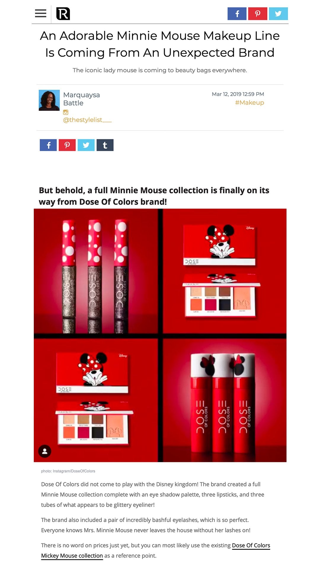 The Revelist - Minnie Mouse x Dose of Colors Collection